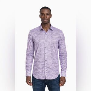 Robert Graham Purple Space Dyed Button Up Shirt Mens Small